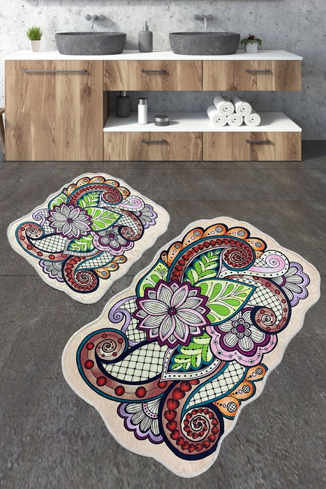Mijölnir Juego de alfombras de baño Forme Multicolor (2 piezas) Mijölnir Juego de alfombras de baño Forme Multicolor (2 piezas)